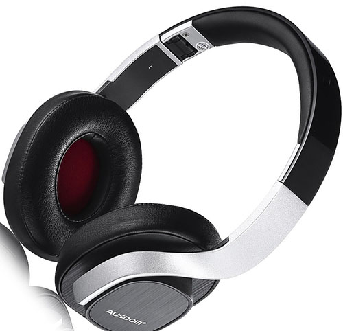 5. Ausdom M08 Bluetooth Wireless Foldable Hi-fi Stereo Headphones With CSR Bluetooth V4.0+EDR and AptX (US Version) with Microphone Black and silver 