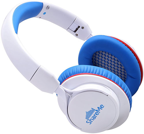 6. [CNET's PICK] Over-Ear Bluetooth Headphones, Mixcder® Share ME Wireless Music Stereo Sports/Running Foldable Headset Volume Control with Built-in Noise Cancelling Mic (Blue/White) 