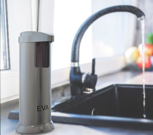 6. Premium Automatic Touchless Soap Dispenser (Hand Sanitizer) by EVA - Perfect for Bathroom & Kitchen - Easy to use, great for Kids, Elderly and Disabled - Fingerprint Resistant Brushed Stainless Steel