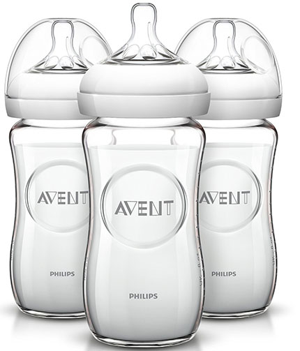 9. Philips AVENT Natural Glass Bottle, 8 Ounce (Pack of 3)