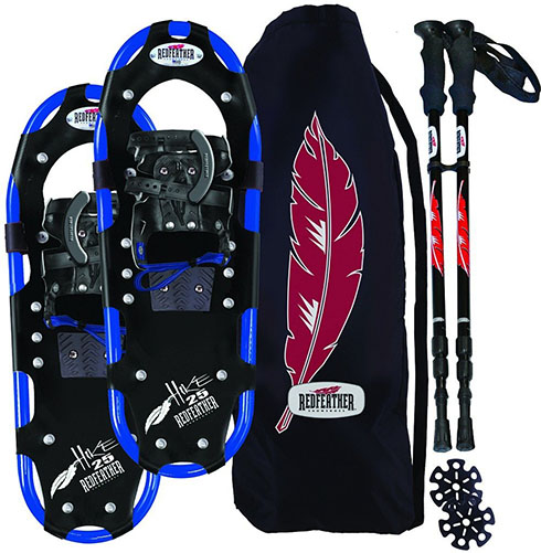 2. RedFeather Men's HIKE Recreational Series Snowshoe Kit with SV2 Bindings, Ski Poles and Carry Bag