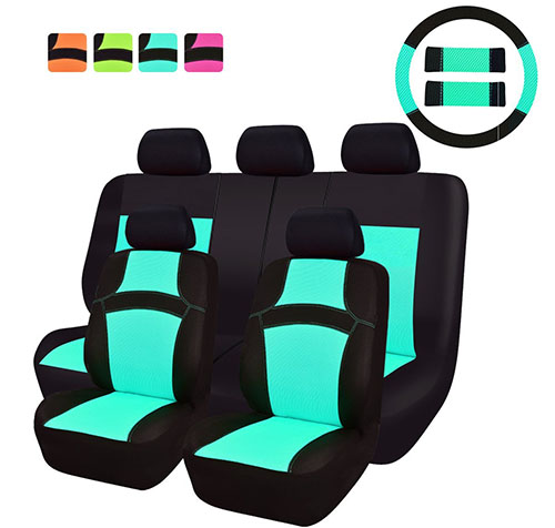 8. CAR PASS RAINBOW Universal Fit Car Seat Cover