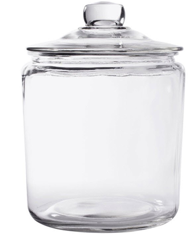 9. Glass Cookie Candy Penny Jar with Glass Lid