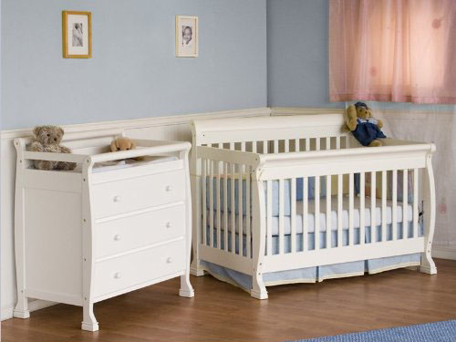 8. 4-in-1 Convertible Wood Crib Nursery Set