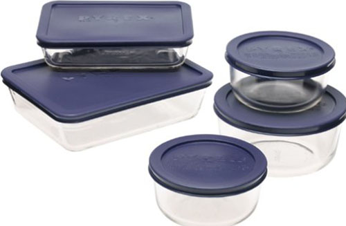 2. Pyrex Simply Store 10-Piece Glass Food Storage Set