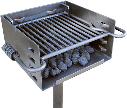 7. Titan Attachments Park Style Charcoal Grill