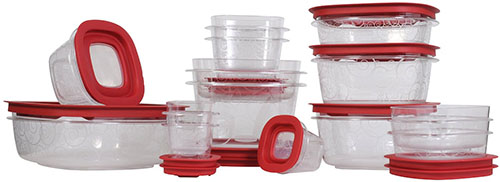 8. Rubbermaid Premier Food Storage With Tritan Plastic And Easy Fine Lids, Set of 28, Red, 1790516