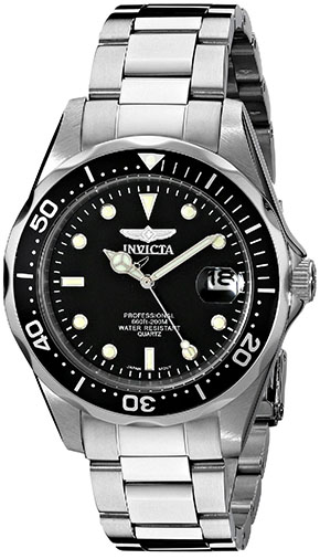 3. Invicta Men's Diver Collection Silver-Tone Watch