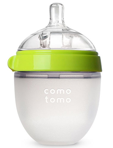 3. Comotomo Natural Feel Baby Bottle, Green, 5 Ounces