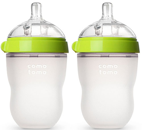 2. Comotomo Baby Bottle, Green, 8 Ounce, 2 Count