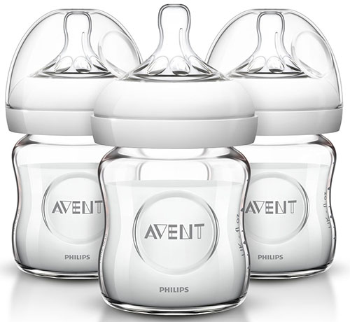 10. Philips AVENT Natural Glass Bottle, 4 Ounce (Pack of 3)