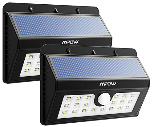 9. Mpow Super Bright Solar Lights Weatherproof 20 LED Outdoor Motion Sensor Lighting
