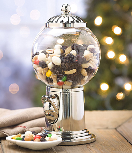 10. Globe Snack Dispenser with Shiny Globe Finial