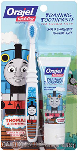 5. Orajel Thomas and Friends Fluoride-Free Training Toothpaste
