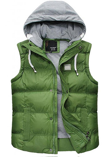 3. Quilted Hooded Vest Padded Fleece Jacket
