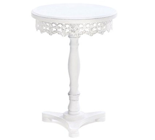 5. Koehler Home Indoor Decorative Accent Wooden Flourish Pedestal Table