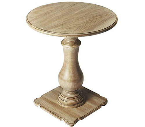 10. Contemporary Driftwood Round Pedestal Table