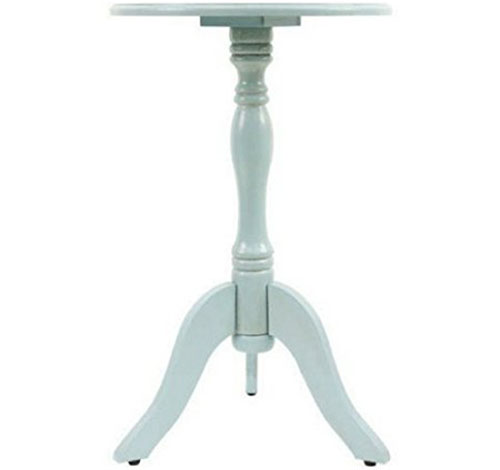 4. Simplify Antique Iced Blue Pedestal Accent Table