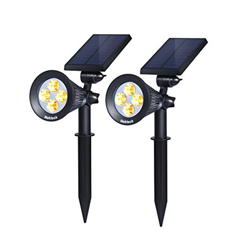 9. Nekteck 2 Pack Warm White Solar Powered Spotlight