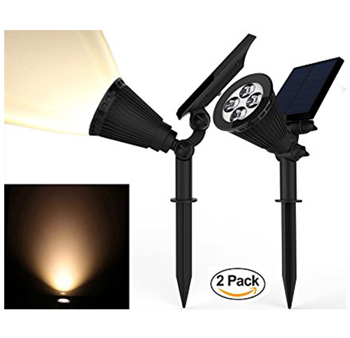 2. Magictec 2 Pack 2-in-1 Landscape Solar Spotlights