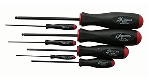 4. Bondhus 10687 Set of 7 screwdrivers Balldriver, ProGuard Finish, measurements of 1.27-5 mm 