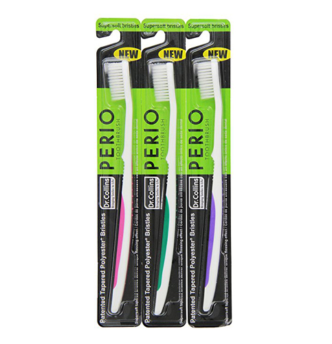 2. Dr. Collins Perio Toothbrush, (colors vary) (Pack of 3)