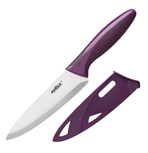 6. ZYLISS Utility Paring Kitchen Knife with Sheath Cover, 5.5-Inch Stainless Steel Blade, Purple
