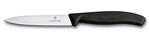 10. Victorinox 4-Inch Swiss Classic Paring Knife with Straight Blade, Spear Point, Black