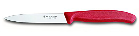 4. Victorinox 4-Inch Swiss Classic Paring Knife with Straight Blade, Spear Point, Red