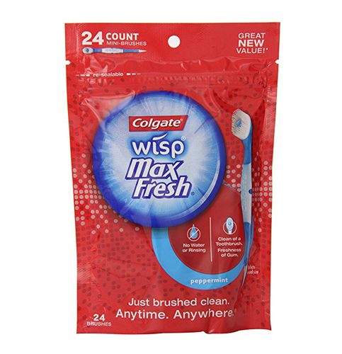 8. Colgate MaxFresh Wisp Disposable Travel Toothbrush