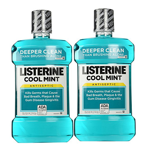 2. Listerine Cool Mint Listerine Antiseptic Mouthwash 