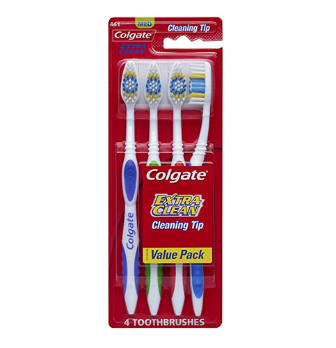 7. Colgate Extra Clean Full Head Toothbrush Medium-4count