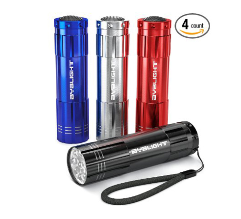 11. BYB Pack of 4 9 LED Flashlight