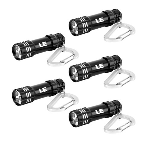 5. Lighting Ever 5 Pack Black LED Keychain Flashlight