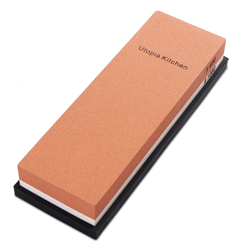  4. Double-Sided Knife Sharpening Stone Multi-Colored - 600/1000 Grit by Utopia Kitchen