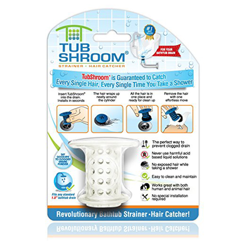 10. TubShroom White Tub Drain Hair Catcher