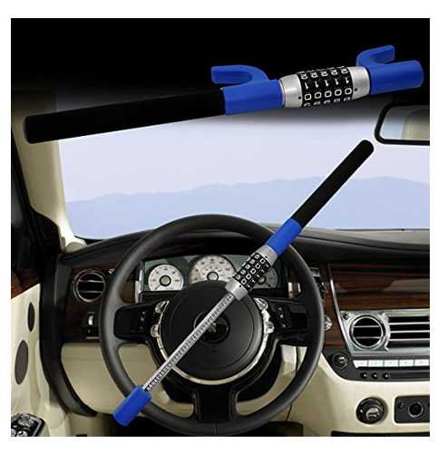 1. Password Coded Twin Hooks Steering Wheel Lock