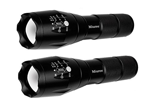 4. Miuree 2Pcs Tactical Flashlight