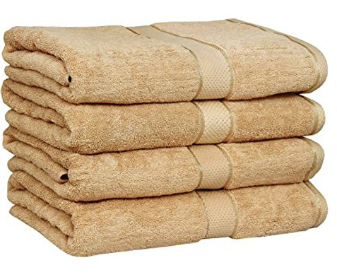 5. Utopia Towels Luxury Cotton Bath Towels, four Pack, Beige