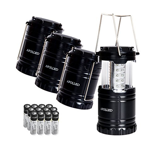 2. APOLLED 4 Pack Black LED Lantern