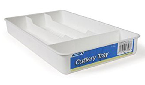 6. Camco 43508 White Cutlery Tray 