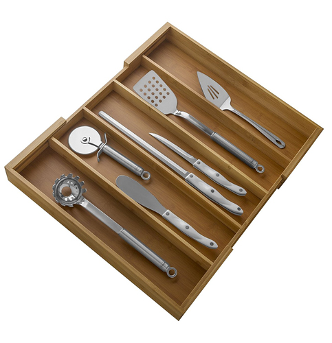 4. Totally Bamboo Medium Expandable Cutlery Tray