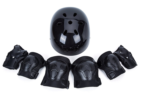 2. SUNVP Kid's Protective Gear Set, Child Helmet Knee Elbow Pads Wrist Guards