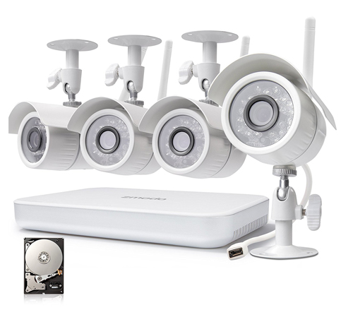 1. Zmodo 4CH 1080p HDMI NVR Home Security Camera System