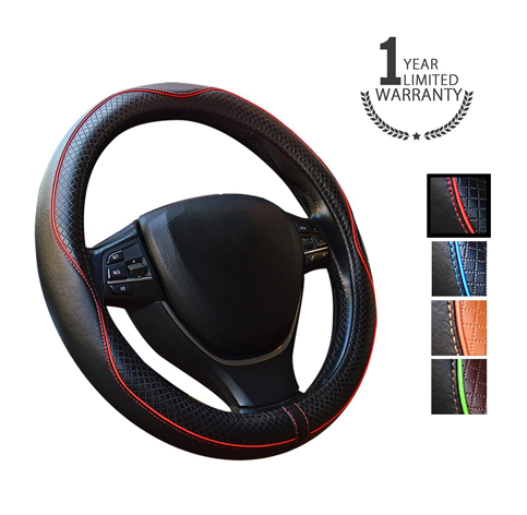 5. Gomass Car Handle Leather Wheel Cover 