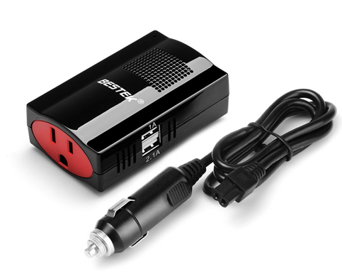 2. BESTEK 150W Power Inverter 3.1A Dual USB Charging Ports