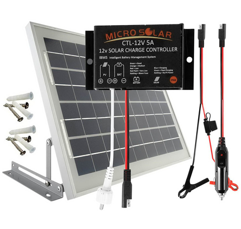 3. MicroSolar 10Watts Solar Panel Charging Kit