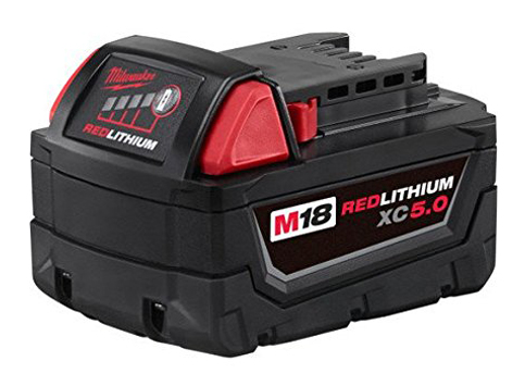 9. Milwaukee 48-11-1850 M18 Redlithium 5.0Ah Battery