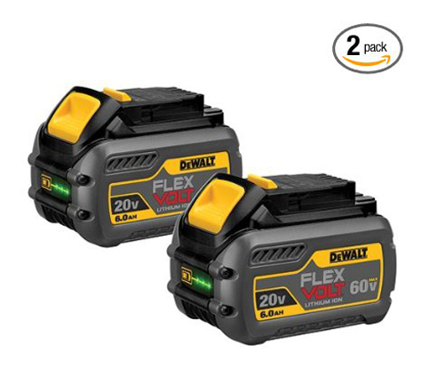 3. DEWALT DCB606-2 20/60VBattery Dual Pack