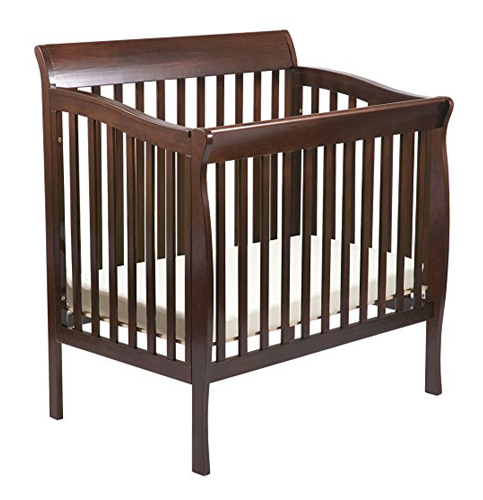 5. Delta Children Products Riley Mini Crib - Dark Cherry